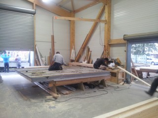 Fabrication des murs ossature bois à l'atelier -  Arzal